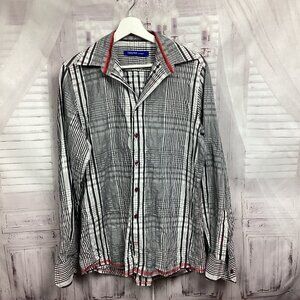 Georg Roth Black and White Long Sleeve Button Up Shirt M